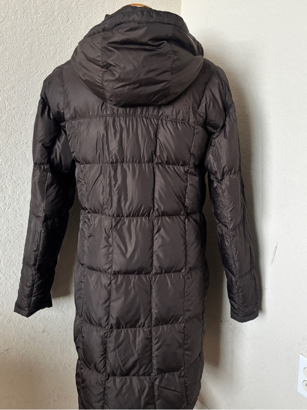The North Face Parka 600 Down Metropolis Hooded Long Puffer Coat Brown Size M - Picture 6 of 10